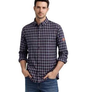 NWT Scotch & Soda Men’s Plaid Button Down Shirt Navy Red Cotton Sz M